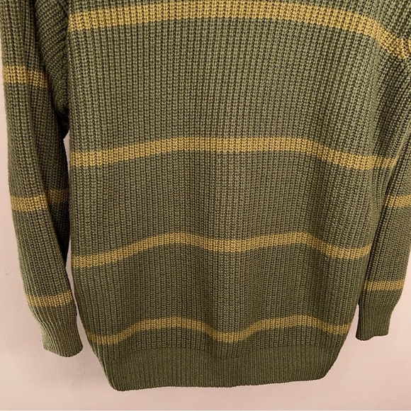 XL PG Field Green Academia Knit Sweater Long Sleeve Stripes Mens Outdoor - Picture 9 of 13
